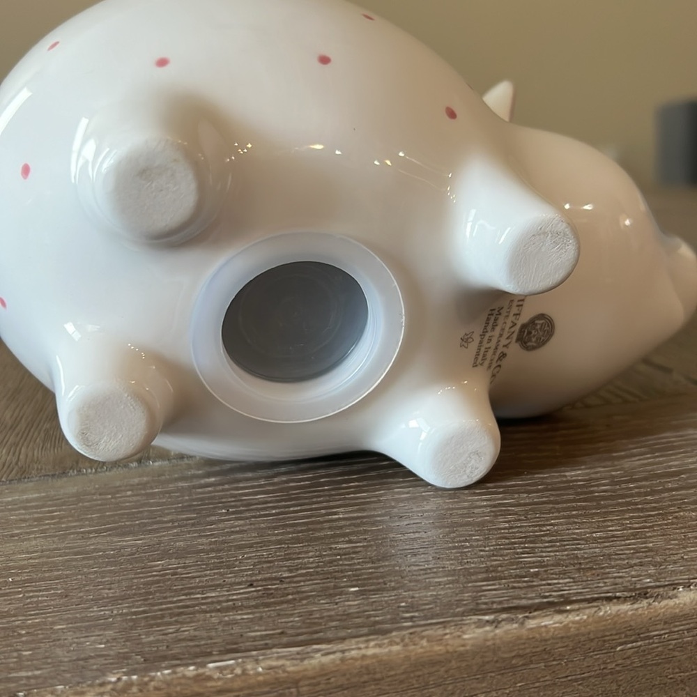 NWB Tiffany & Co. Retired Dot Piggy Bank in Pink - Picture 9 of 11
